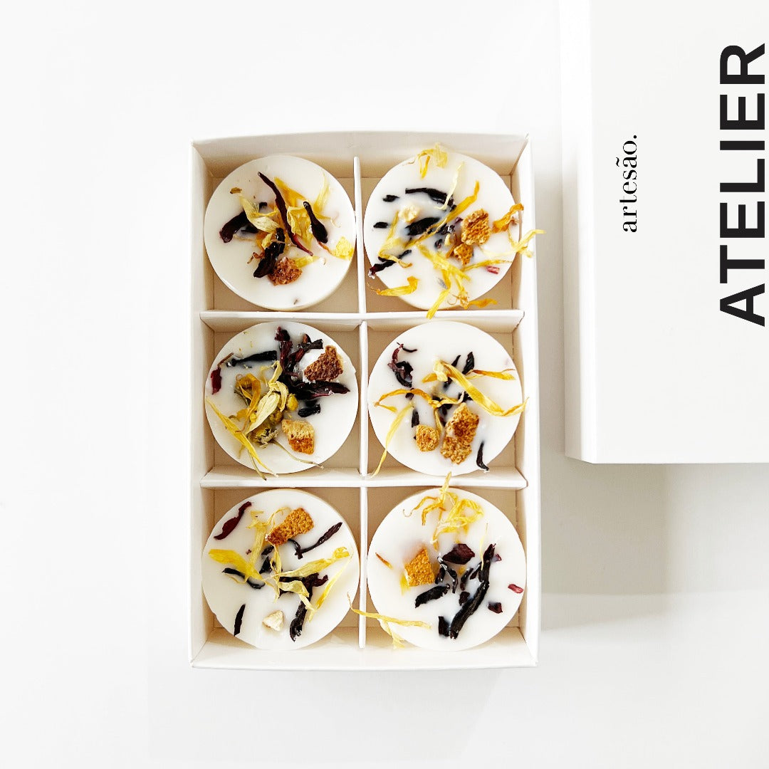 Atelier Botanical Soy Wax Melts with orange rind, calendula, hibiscus