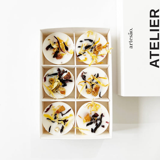 Atelier Botanical Soy Wax Melts with orange rind, calendula, hibiscus