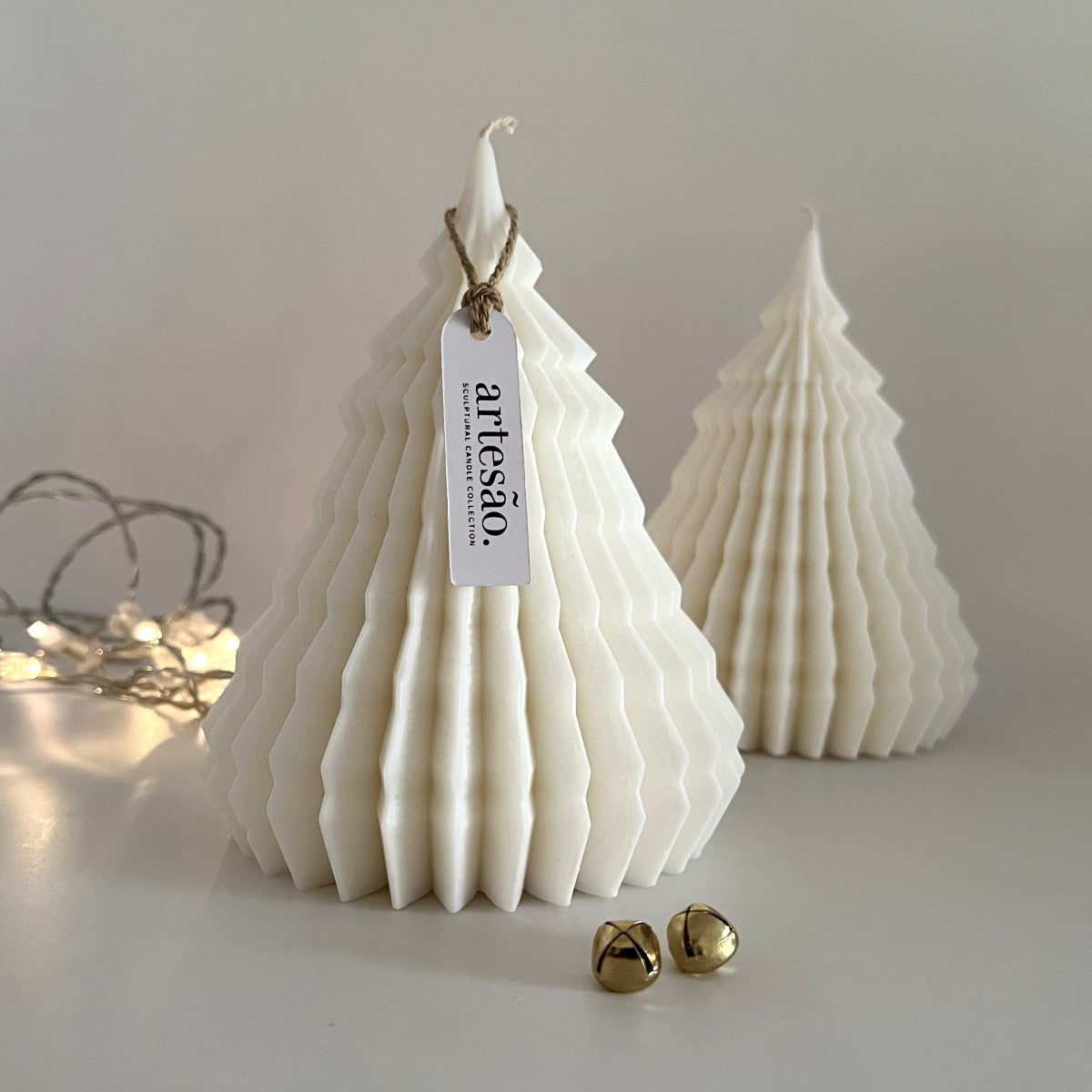 Artesao Large Christmas Tree Candle. Origami style scented Christmas candle