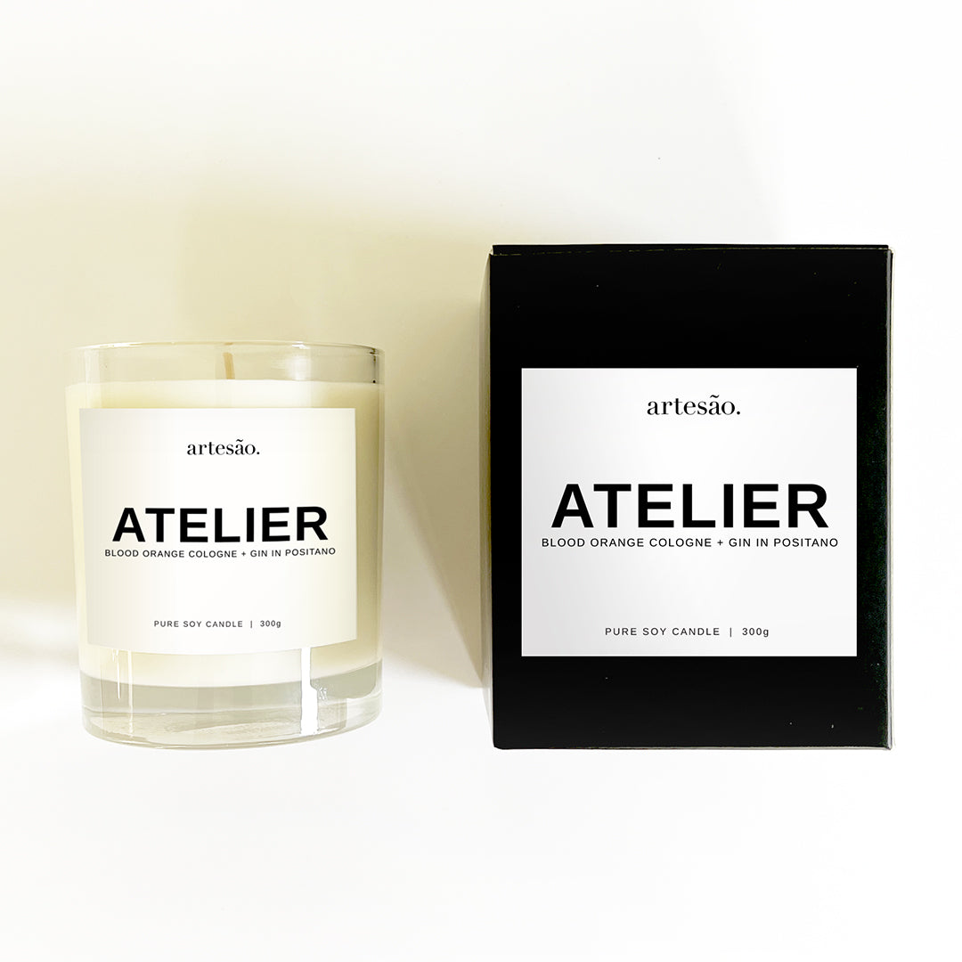 Artesao Large Atelier Scented Soy Wax Candle with Classic Black Box