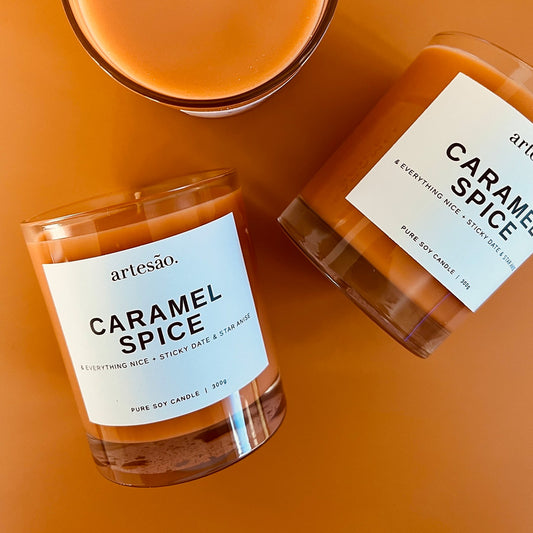 Artesao Caramel Spice Sweet Large Scented Soy Candle