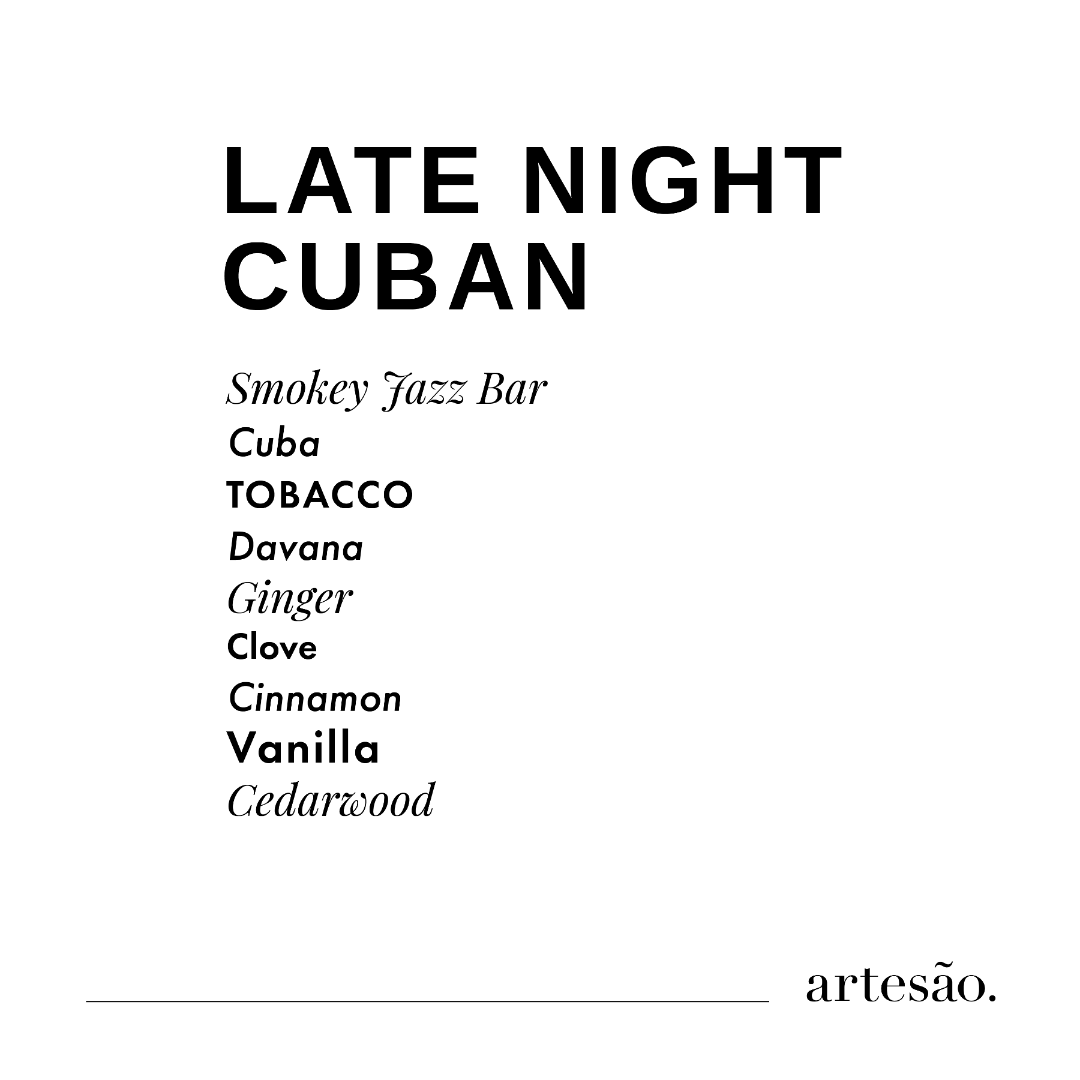 Artesao Late Night Cuban Masculine Soy Candle