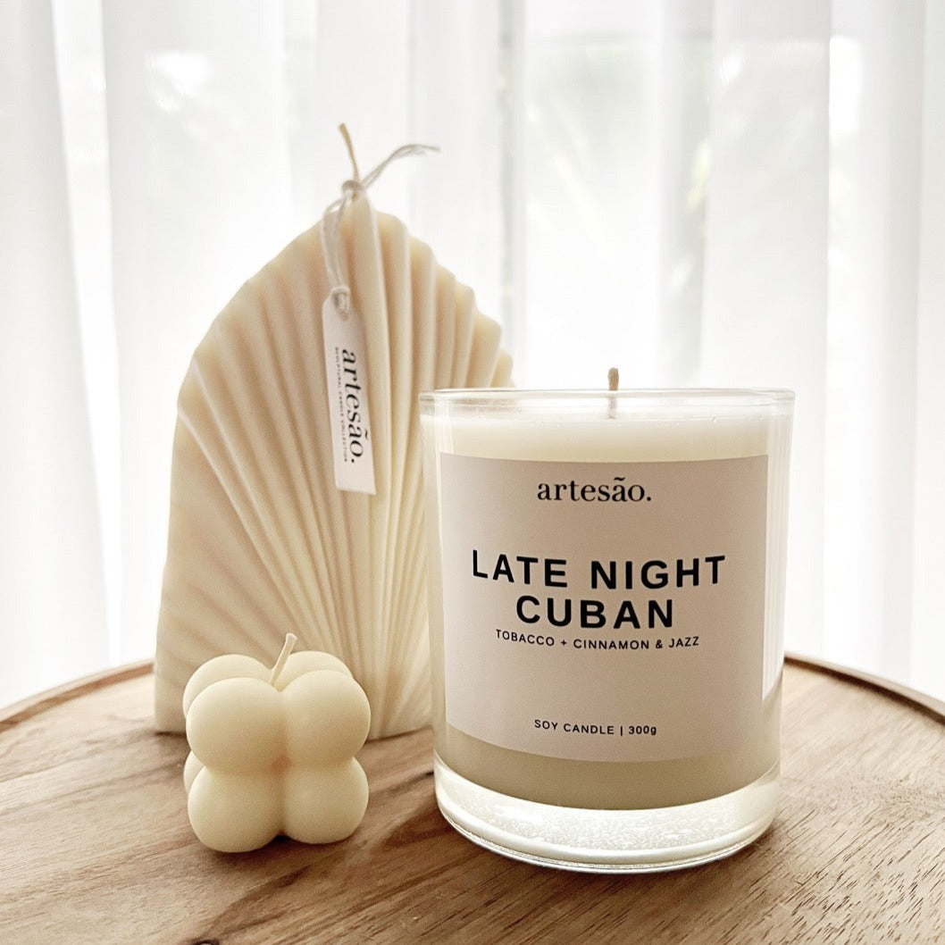 Late Night Cuban | Tobacco Cinnamon Scented Soy Candle, Handmade by Artesao