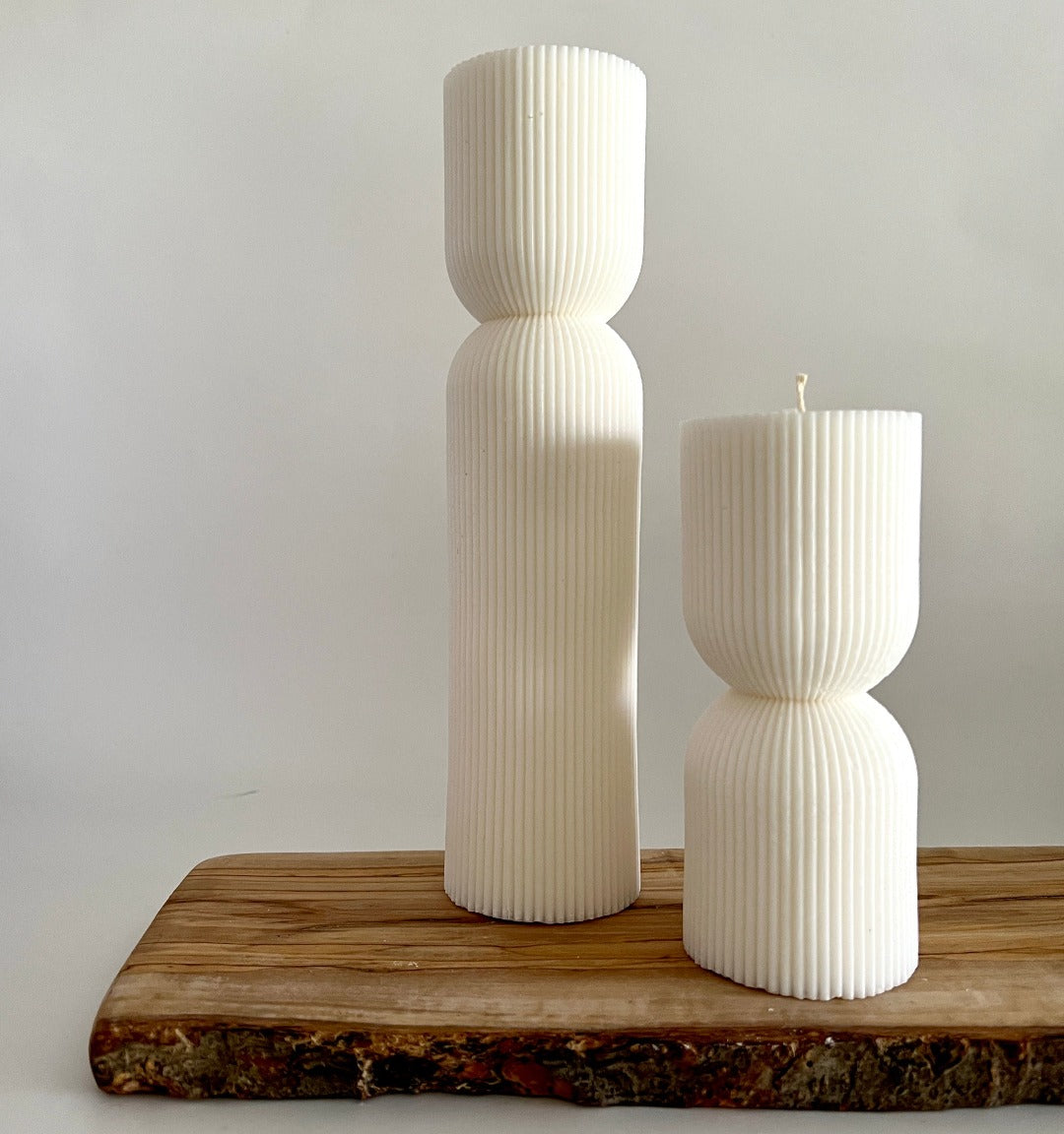 Artesao Astrid + Linnea Nordic ribbed sculptural candle set