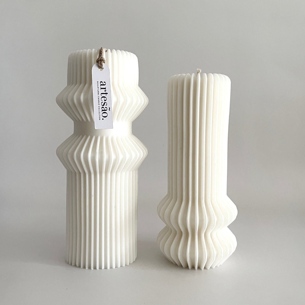 FREYJA Nordic ribbed candle made by Artesao Candles. Luxury home decor candle