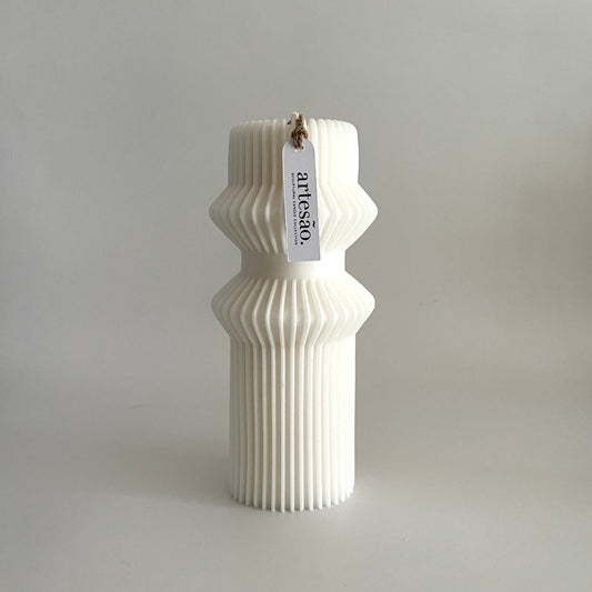 FREYJA Nordic ribbed sculptural candle by Artesao