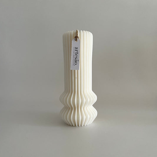 Artesao Frida Ribbed Nordic Candle. Luxury sculptural candles by Artesao. Handmade in Sydney, Australia
