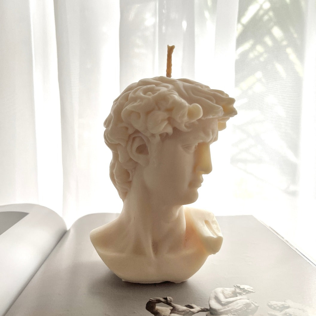 Statue of David Bust Candle | Luxury scented sculpture candle, made in Sydney Australia by Artesao
