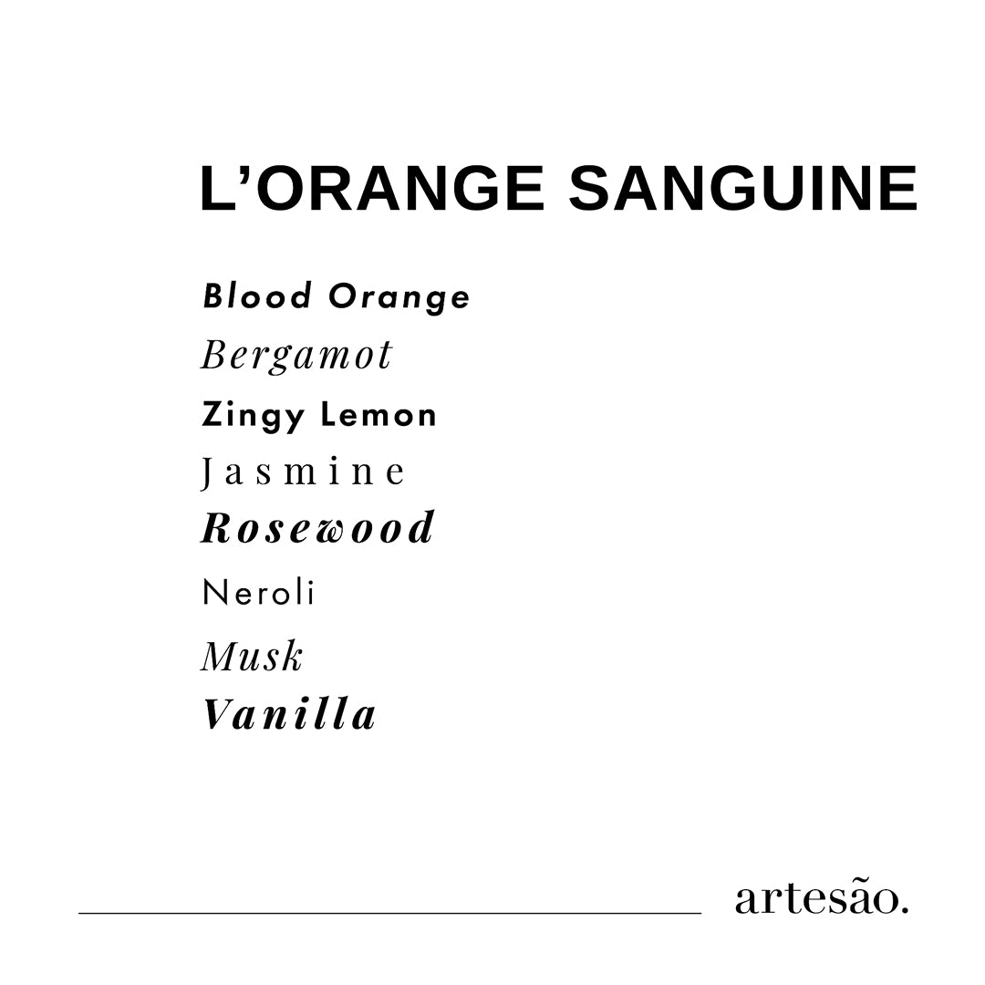 Artesao L'Orange Sanguine Scented Soy Candle Fragrance Notes