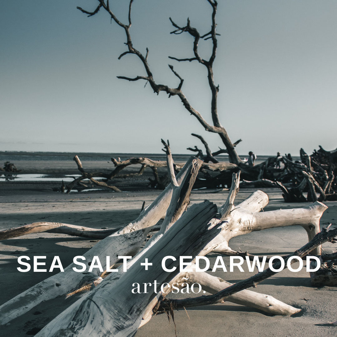Sea Salt Cedarwood Scented Candle Visual