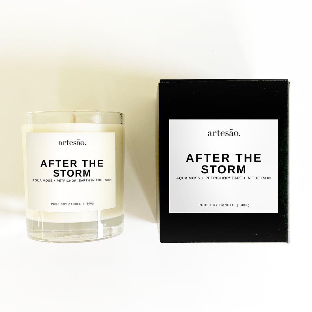 After The Storm Scented Soy Wax Candle with Classic Black Box